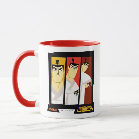Samurai Jack-Zeichen Tri-Panel-Futuristikrahmen Tasse (Links)