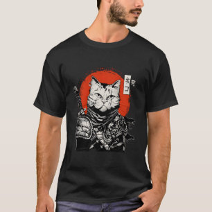 Samurai Japan Katze Bushido Krieger Katana Schwert T-Shirt