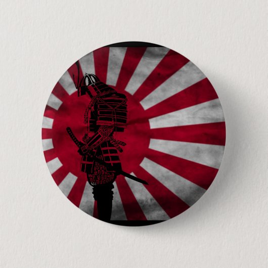 Samurai-Japanerflagge Button (Vorderseite)