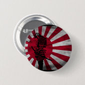 Samurai-Japanerflagge Button (Vorne & Hinten)