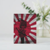 Samurai-Japanerflagge Postkarte (Stehend Vorderseite)