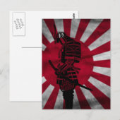 Samurai-Japanerflagge Postkarte (Vorne/Hinten)