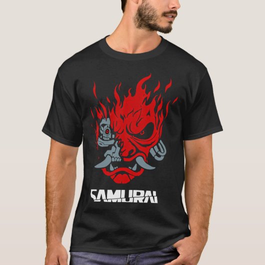 Samurai Japanese Gaming 2077 Art Game Style retro T-Shirt (Vorderseite)