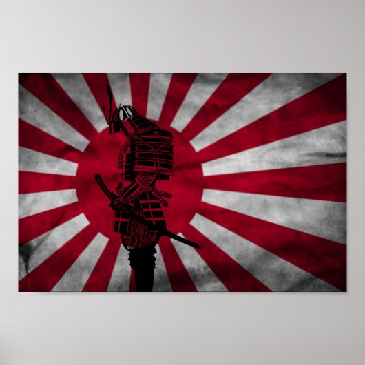 Samurai japanische Flagge Poster (Vorne)