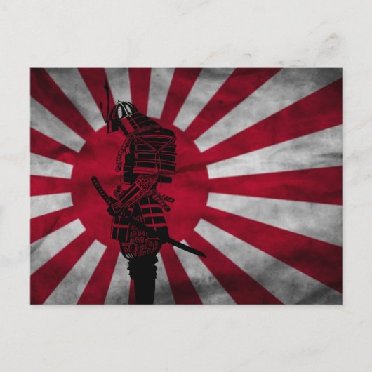Samurai japanische Flagge Postkarte (Vorderseite)