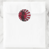 Samurai japanische Flagge Runder Aufkleber (Tasche)