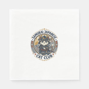 Samurai Japanische Katze POD Vektorkunst - Samurai Serviette