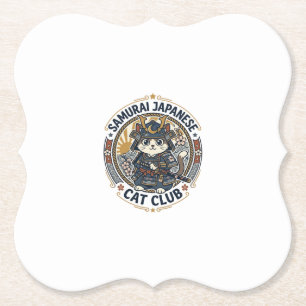 Samurai Japanische Katze POD Vektorkunst - Samurai Untersetzer