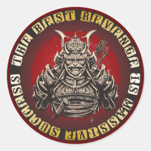 Samurai - Japanische Krieger Zitat Runder Aufkleber
