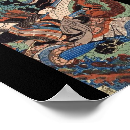 Samurai, japanische Malerei c. 1800 Poster (Ecke)