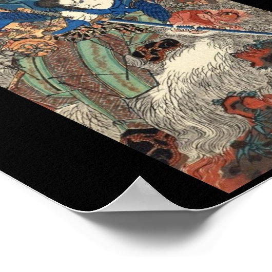 Samurai, japanische Malerei c. 1800 Poster (Ecke)