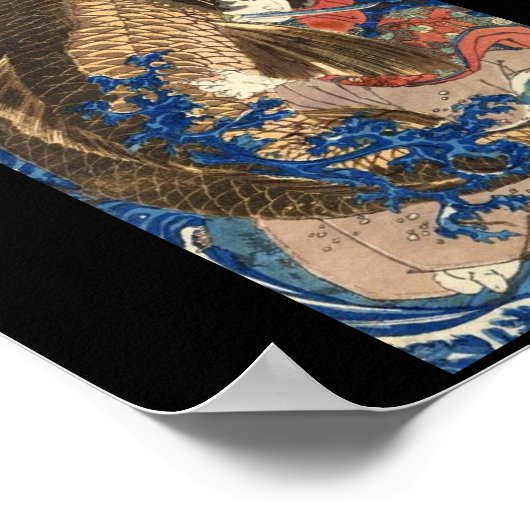 Samurai japanische Malerei c. 1800 Poster (Ecke)