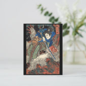 Samurai japanische Malerei c. 1800 Postkarte (Stehend Vorderseite)