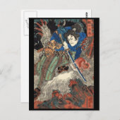 Samurai japanische Malerei c. 1800 Postkarte (Vorne/Hinten)