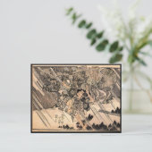 Samurai japanische Malerei c. 1800 Postkarte (Stehend Vorderseite)