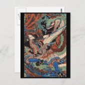 Samurai japanische Malerei c. 1800 Postkarte (Vorne/Hinten)