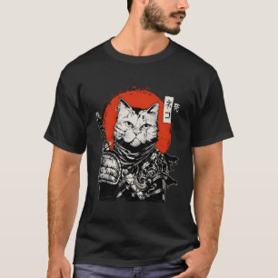 Samurai Japanischer Cat Bushido Warrior Katana Swo T-Shirt