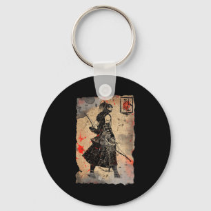 Samurai Japanischer Retro-Kunstprint Bushido Premi Schlüsselanhänger