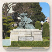 Samurai Kamakura Gongoro Kagemasa Kabuki Statue Getränkeuntersetzer (Vorderseite)