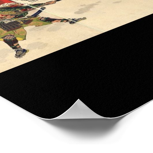Samurai-Kampf im Schnee um 1890 Poster (Ecke)