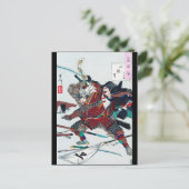 Samurai Kämpfe in Armor, Tsukioka Yoshitoshi Postkarte (Stehend Vorderseite)