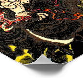 Samurai Kämpfen Drache Antique Japanisch Manga Poster (Ecke)