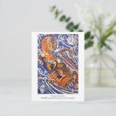 Samurai kämpfen Riese Salamander Kuniyoshi Postkarte (Stehend Vorderseite)