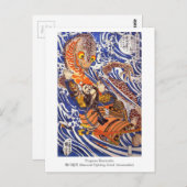 Samurai kämpfen Riese Salamander Kuniyoshi Postkarte (Vorne/Hinten)