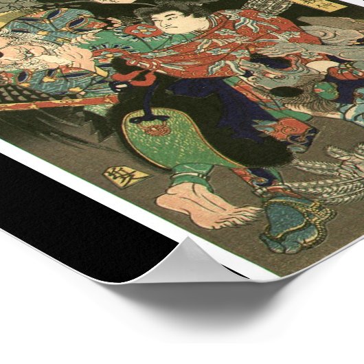 Samurai kämpfen Tengu, Circa 1866 Poster (Ecke)