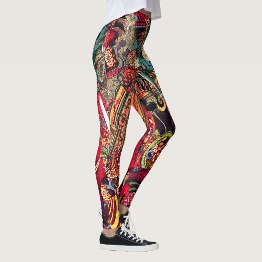 Samurai-kämpfende Dämonen Leggings (Rechts)