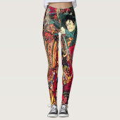 Samurai-kämpfende Dämonen Leggings (Vorderseite)