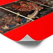 Samurai kämpft bösen Geist um 1860 Poster (Ecke)