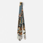 Samurai kämpft gegen einen Tiger, Kuniyoshi, Ukiyo Krawatte (Vorderseite)