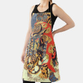 Samurai kämpft gegen einen Tiger, Kuniyoshi, Ukiyo Schürze (InSitu)