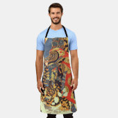 Samurai kämpft gegen einen Tiger, Kuniyoshi, Ukiyo Schürze (Getragen)