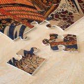 Samurai kämpft gegen großes Reptil, etwa 1800er Puzzle (Seite)