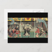 Samurai kämpft Geister und Schlangen c. 1850 Postkarte (Vorne/Hinten)
