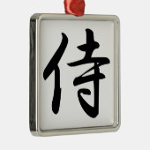 Samurai-Kanji-Symbol Silbernes Ornament (Rechts)