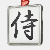 Samurai-Kanji-Symbol Silbernes Ornament (Links)