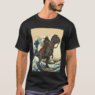 Samurai-Katze-Dinosaurier-Ukiyo-e-Art Japanische G T-Shirt