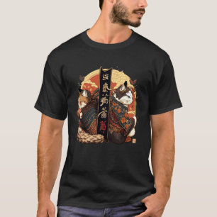 Samurai-Katze Ehrenkodex Kanji Ronin-Katzen T-Shirt