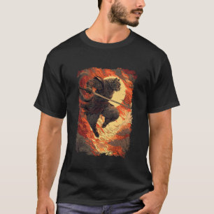 Samurai-Katze - Feueriger Ninja-Sprung T-Shirt
