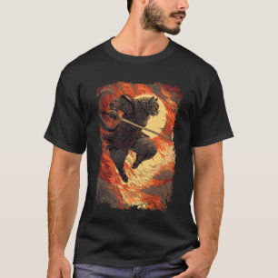 Samurai-Katze - Feueriger Ninja-Sprung T-Shirt