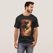 Samurai-Katze - Feueriger Ninja-Sprung T-Shirt (Vorne ganz)