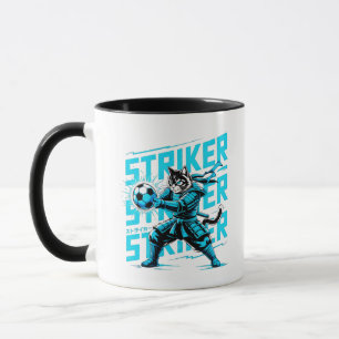 Samurai-Katze-Fußball-Stürmer-Tasse   Anime-Sport- Tasse