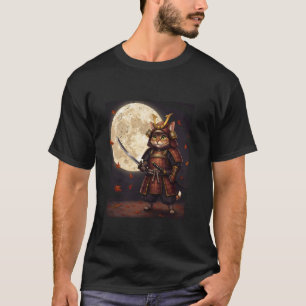 Samurai-Katze Grafik, Krieger, Vintage Japanische  T-Shirt