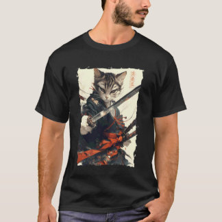 Samurai-Katze - Japan Warrior Katana Power T-Shirt