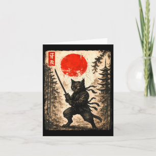 Samurai-Katze japanisch Männer Jungen Kinder Grafi Karte