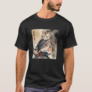 Samurai-Katze japanische Katzenkrieger Kunst Grafi T-Shirt