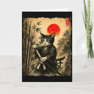 Samurai-Katze japanische Kunst Männer Jungen lusti Karte